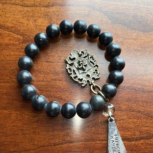 French Kande stretch bracelet with charm